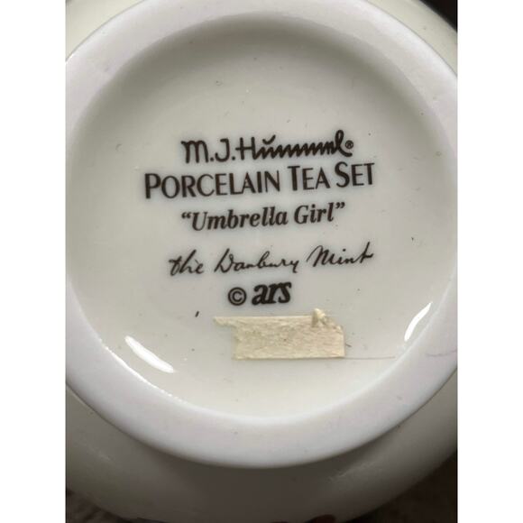 M. J. Hummel Porcelain Stormy Weather Tea Set by The Danbury Mint - Picture 11 of 15